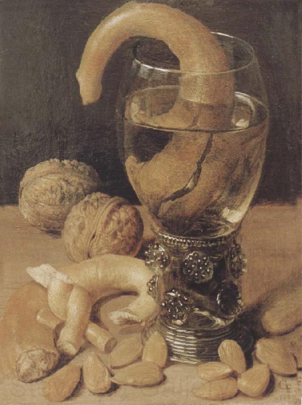 Georg Flegel Style life with wine glass and pretzel France oil painting art